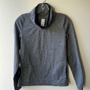 Zella Girl Top gray pullover with pockets size XL 14/16 Athleisure